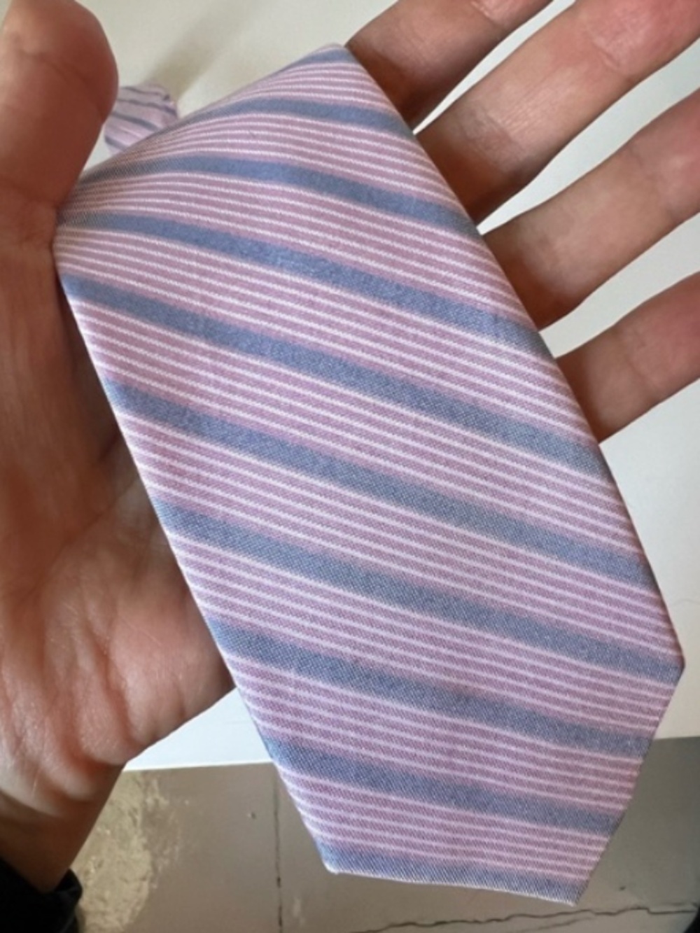 Vintage Classic Pink and Blue Striped Men's Tie